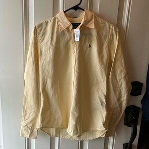 Ralph Lauren butter yellow button down shirt size 4 NWT